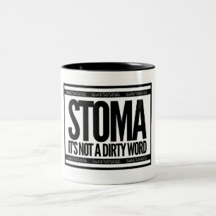 Stoma, das ist kein schmutziger Word-T - Shirt Zweifarbige Tasse