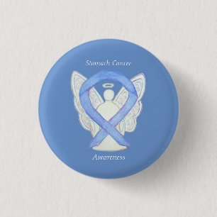 Stomach Cancer Angel Awareness Ribbon Custom Butto Button