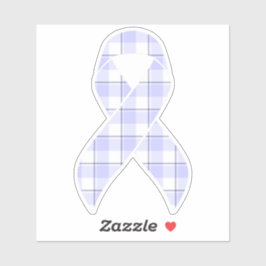 Stomach Cancer Awareness Plaid Periwinkle Ribbon Aufkleber