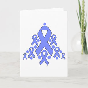 Stomach Cancer Christmas Ribbon Tree Feiertagskarte