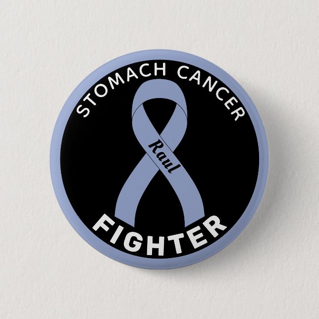 Stomach Cancer Fighter Ribbon Black Button (Vorderseite)