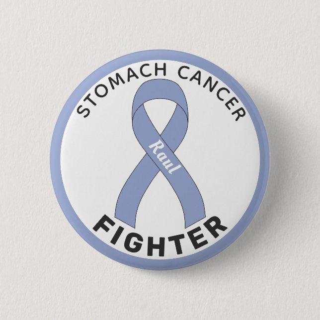 Stomach Cancer Fighter Ribbon White Button (Vorderseite)