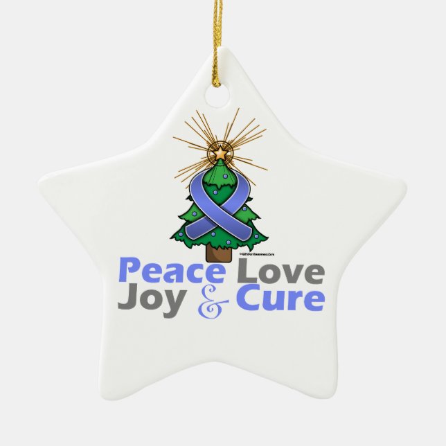 Stomach Cancer Peace Liebe Joure Cure Keramik Ornament (Vorne)
