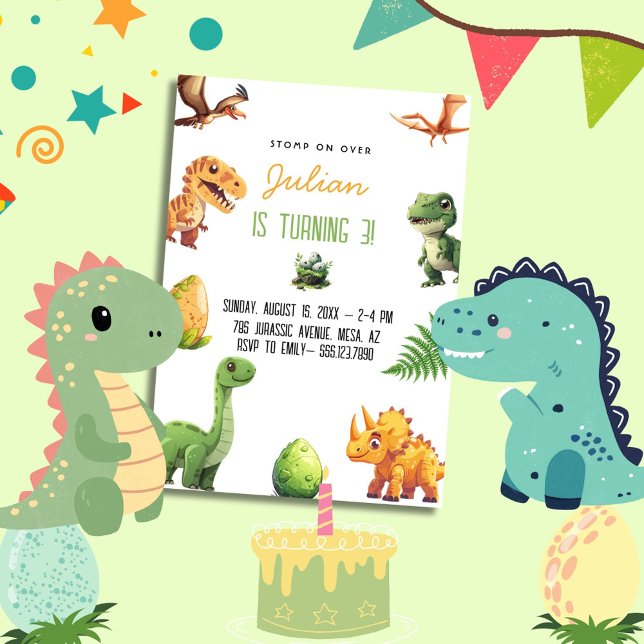 Stomp auf Over Dinosaur Geburtstag Einladung (Von Creator hochgeladen)