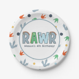 Stomp Chomp Rawr Dinosaur Geburtstag Pappteller
