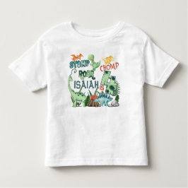 Stomp Chomp Roar Dinosaur 4. Geburtstag Kleinkind T-shirt