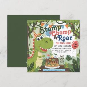 Stomp Chomp Roar Dinosaurier eins a saurus Geburts Einladung