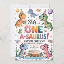 Stomp Chomp Roar Dinosaurier eins a saurus Geburts Einladung