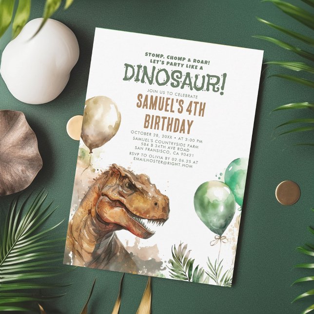 Stomp, Chomp und Roar! Dinosaurier Birthday Party Einladung (Dinosaur Birthday Invitations)
