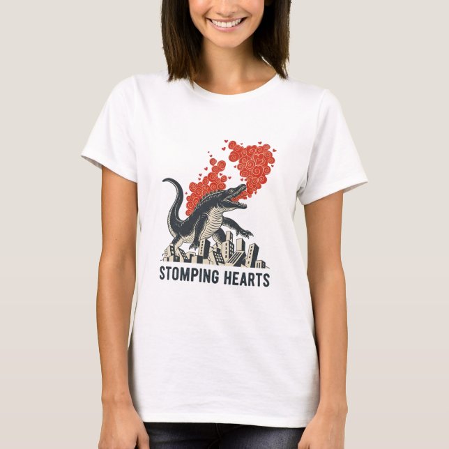 Stomping Hearts Kaiju-Monster T-Shirt (Vorderseite)