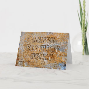 Stone Age Happy Birthday Henry Karte