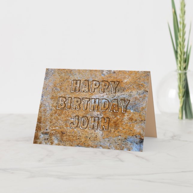 Stone Age Happy Birthday John Karte (Vorderseite)