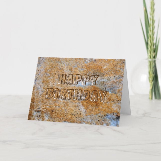 Stone Age Happy Birthday Karte (Vorderseite)