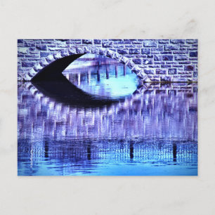 Stone Arch Bridge Wasser Reflektionen Blauer Himme Postkarte