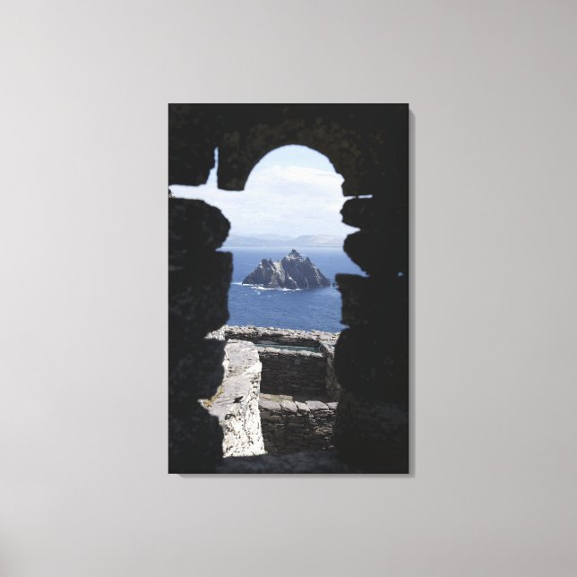 Stone Beehive Monk Huts Clochanson Skellig Michael Leinwanddruck (Vorderseite)