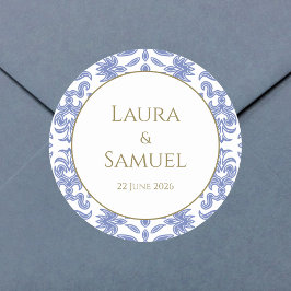 Stone Blue Gemustert Stickers