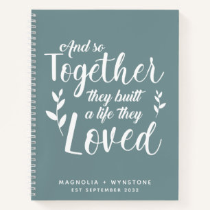 Stone Blue Romantic Quote Couple Notizbuch