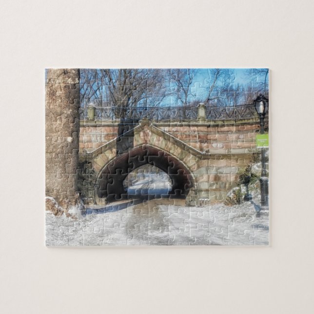 Stone Bridge - Central Park im Winter Puzzle (Horizontal)