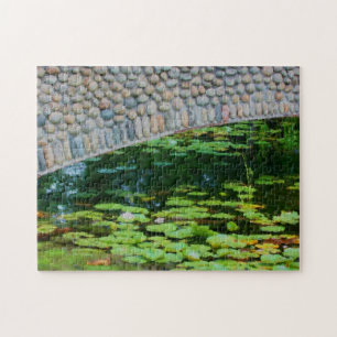 Stone Bridge Lilypads Aquarellmalerei Puzzle