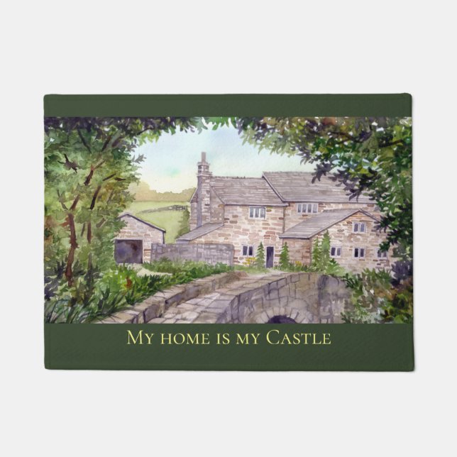 Stone Bridge Painting von Farida Greenfield Fußmatte (Vorderseite)