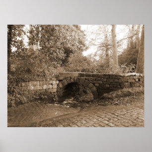 Stone Bridge with Stream Poster