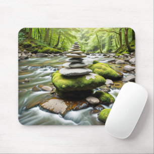 Stone Cairn im Fluss Mousepad