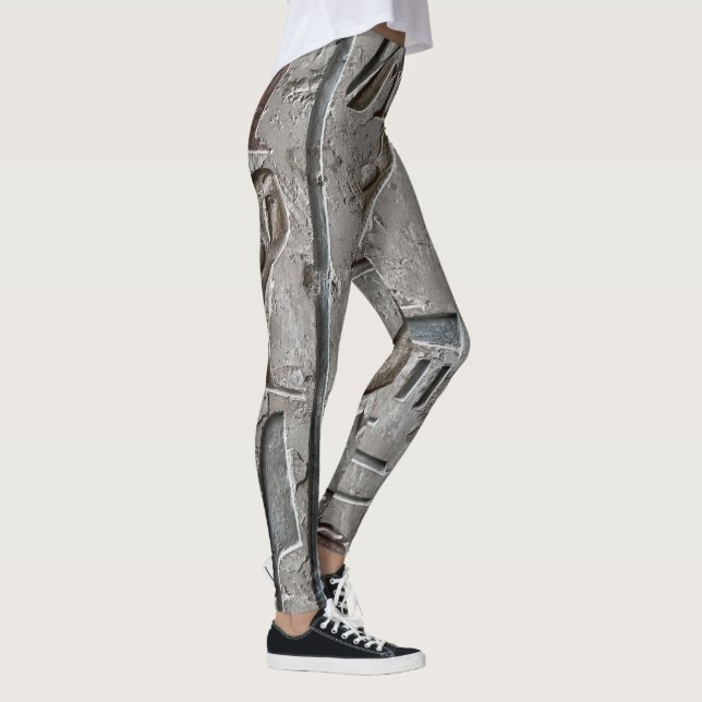 Stone Carved Elegance: Ägyptisch Inspiriert Custom Leggings (Rechts)