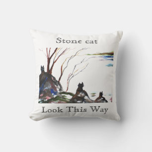 Stone Cat Pillow Kissen
