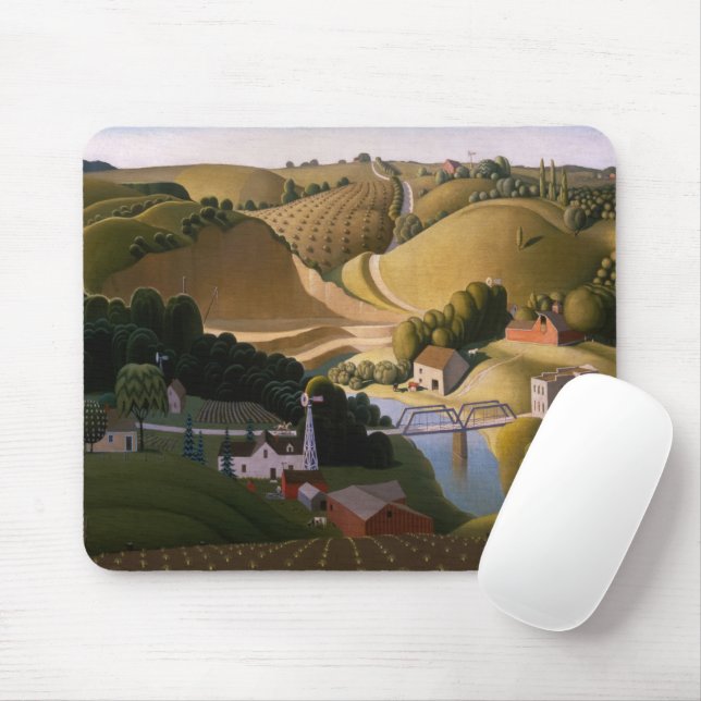 Stone City, 1930 von Grant Wood Mousepad (Mit Mouse)