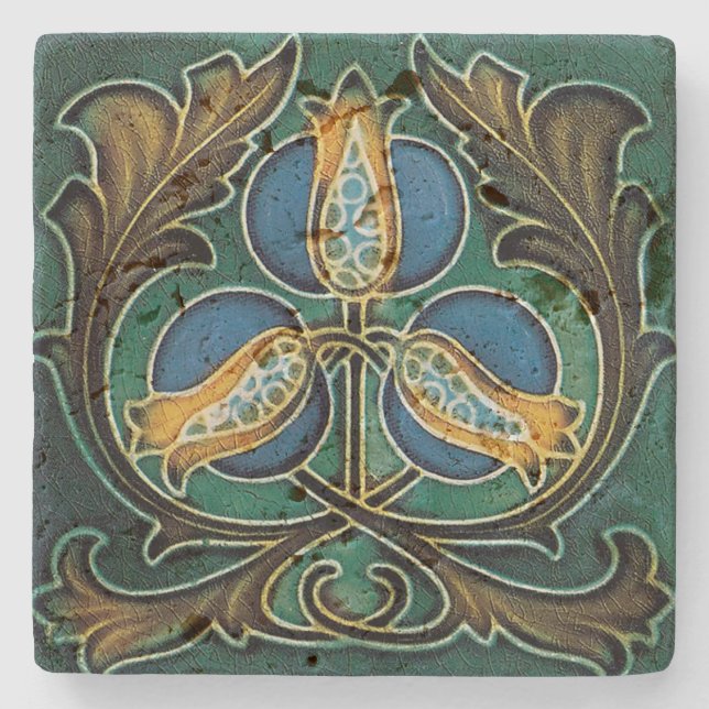 Stone Coasters Marble Art Nouveau Steinuntersetzer (Vorderseite)