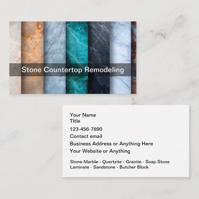 Stone Countertops Theme Business Cards  Visitenkarte (Vorne/Hinten)