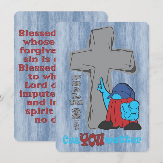 Stone Cross Cuz Matter Psalm 32 1 Karte (Vorne/Hinten)