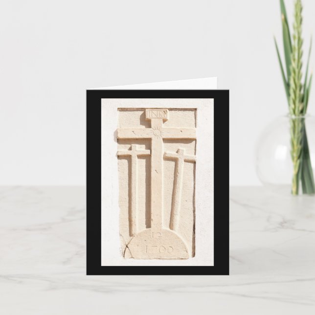 Stone Crosses Faro Vertikale Aufkleber Karte (Vorderseite)