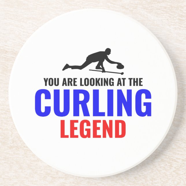 Stone Curling Winter Ice Sport Curler Funny Getränkeuntersetzer (Vorne)