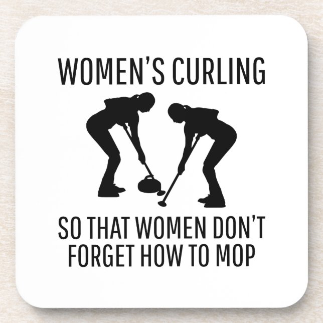 Stone Curling Winter Ice Sportler Getränkeuntersetzer (Vorderseite)