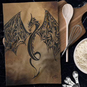 Stone Dragon Tribal Geschirrtuch