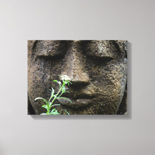Stone Garden Statue with flower Leinwanddruck