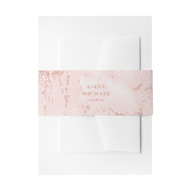 Stone Glitzer Wedding Rose Gold ID647 Einladungsbanderole (Vorderseite Beispiel)