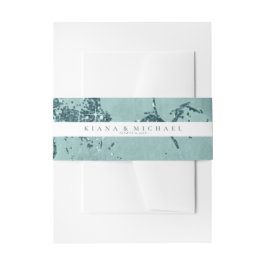 Stone Glitzer Wedding Stripe Aquamarin ID647 Einladungsbanderole