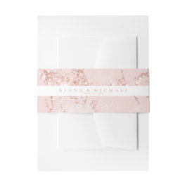 Stone Glitzer Wedding Stripe Rose Gold ID647 Einladungsbanderole