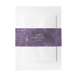Stone Glitzer Wedding Violet ID647 Einladungsbanderole