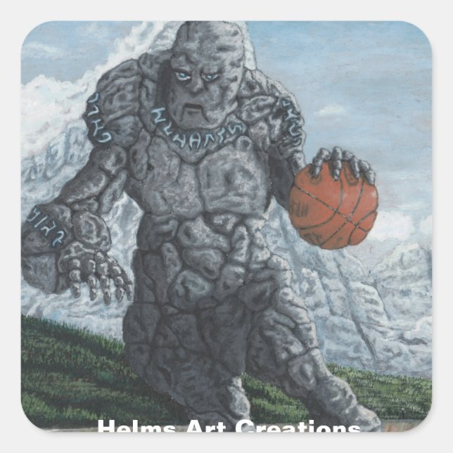 Stone Golem Basketball Player Fantasy Art Stickers (Vorderseite)
