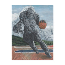 Stone Golem Basketball Player Fantasy Postkarte