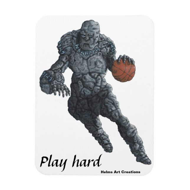 Stone Golem Playing Basketball Kühlschrank Magnet (Vertikal)