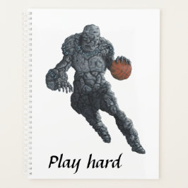 Stone Golem Playing Basketball Planer