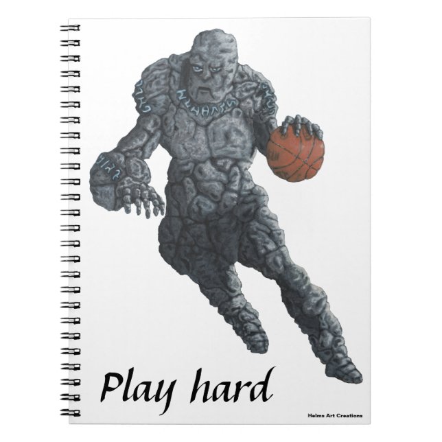 Stone Golem Playing Basketball SpiralNotebook Notizblock (Vorderseite)