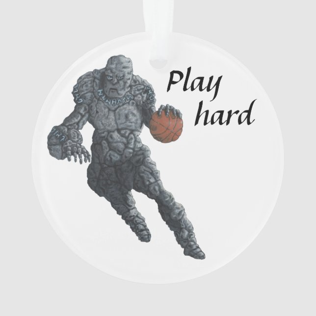 Stone Golem Sports Fantasy Art Akrolic Ornament (Rückseite)