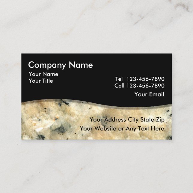 Stone Granite Simple Business Cards Visitenkarte (Vorderseite)