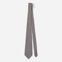 Stone Gray Hidden Initials Solid Color Neck Tie