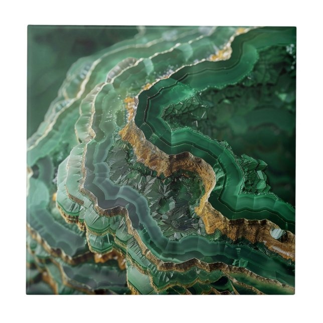 Stone Green Gold Agate Marble Fliese (Vorderseite)